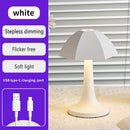 White Nordic Umbrella Mushroom Table Lamp - Dimmable Ambient Light