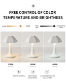 White Nordic Umbrella Mushroom Table Lamp - Dimmable Ambient Light