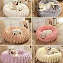 White Plush Pet Bed - 40cm Round Dog & Cat Mat, Cozy PP Cotton Filled, Comfortable Pet Supplies