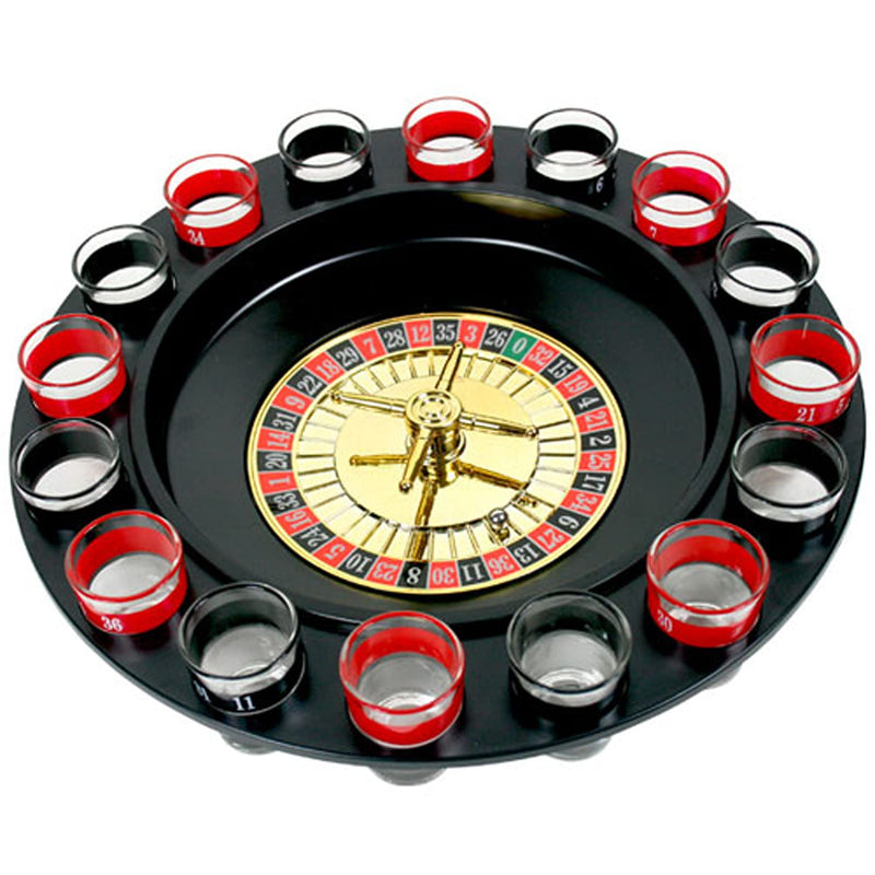 Wine Game Shot Drinking Roulette Set with Casino Spin Glass Shot Party Bar Game