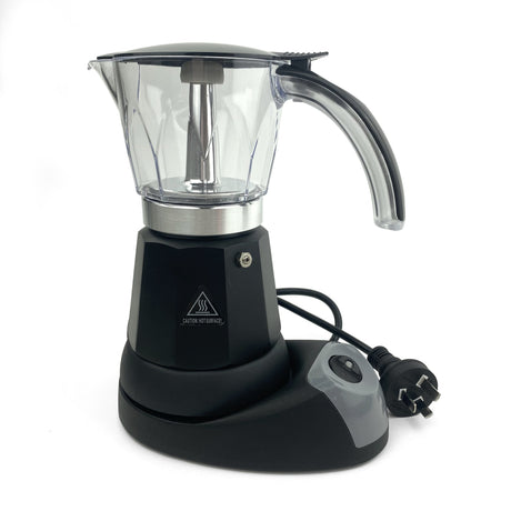 Black Electric Moka Coffee Maker Espresso Machine Italian Classic 6 Cups Auto Power