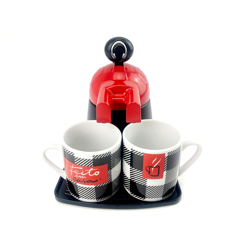 Red Mini Expresso 2Cups Ceramics Coffee Maker Moka Coffee Maker Italian Classic