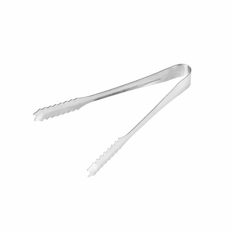 Stainless Steel Ice Cube Tongs Anti Slippery Clamp with Serrations and Long Jaws