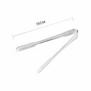 Stainless Steel Ice Cube Tongs Anti Slippery Clamp with Serrations and Long Jaws