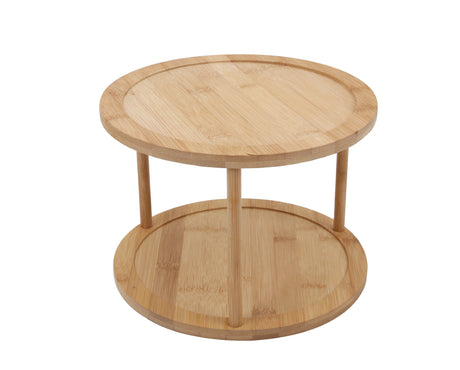 Bamboo Lazy Susan Turntable 2 Tiers