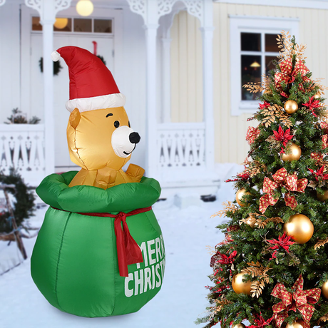 Inflatable Christmas Decor Bear In Honey Pot 150cm