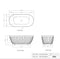 1500/1700*750/800*580mm INS OTTI Kensington Gloss/Matt White Oval Acrylic Freestanding Bathtub