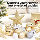 Jingle Jollys 125pcs Christmas Tree Decorations Set Baubles Ornaments Party