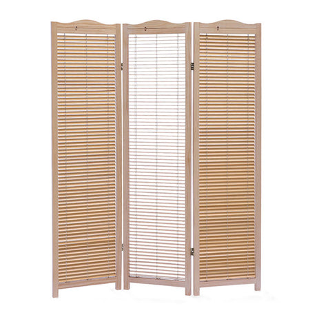 Levede 3 Panel Free Standing Foldable  Room Divider Privacy Screen Wood Frame