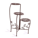 Wrought Outdoor Indoor Flower Pots Plant Stand Garden Metal Corner Shelf Bronze