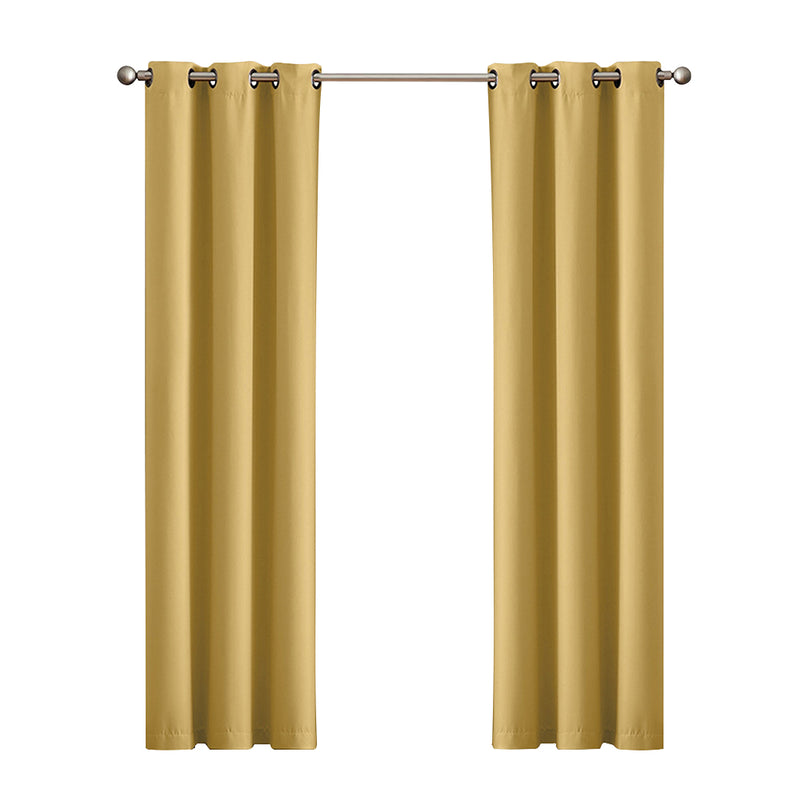 DreamZ Blockout Curtain Blackout Curtains Eyelet Room 102x160cm Mustard