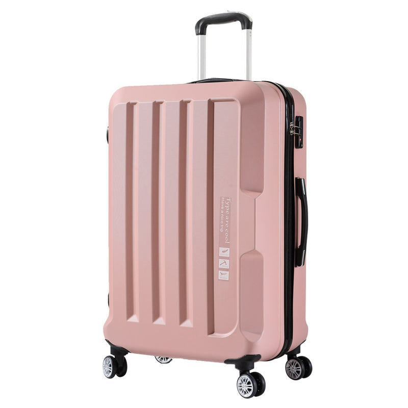 Luggage TSA Hard Case Suitcase Travel Lightweight Trolley Carry on Bag 24" Pink