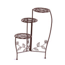 Wrought Outdoor Indoor Flower Pots Plant Stand Garden Metal Corner Shelf Bronze