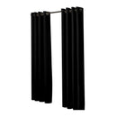 2x Blockout Curtains Panels 3 Layers Eyelet Room Darkening 140x160cm Black