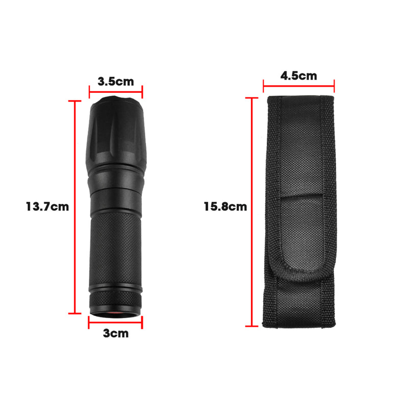 Tactical LED Flashlight Zoom Military Torch Self-defense Light Kit