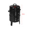 3 in 1 Charcoal Vertical Smoker BBQ Grill Roaster Portable Outdoor Steel Steamer