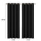 2x Blockout Curtains Panels 3 Layers Eyelet Room Darkening 140x160cm Black