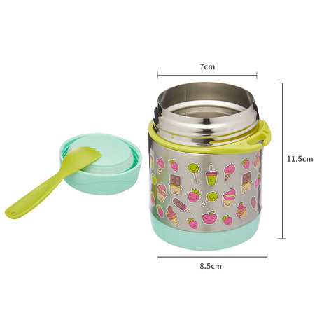 Funtainer Kids S/Steel 290ml Vacuum Insulated Food Jar Pink Elephant