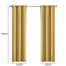 DreamZ Blockout Curtain Blackout Curtains Eyelet Room 102x160cm Mustard