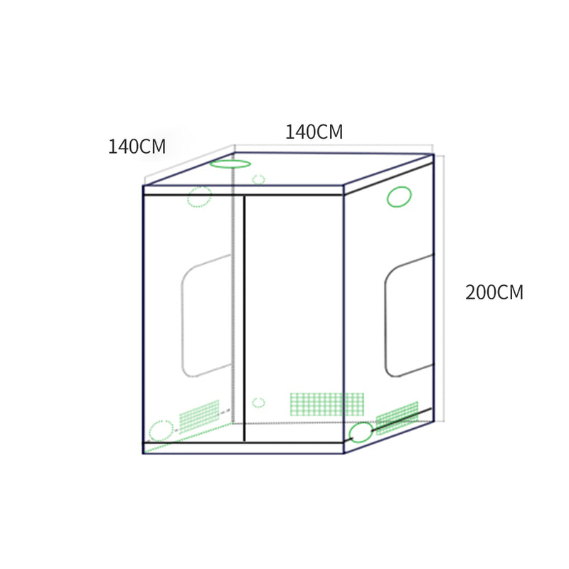 Garden Hydroponics Grow Room Tent Reflective Aluminum Oxford Cloth 140x140cm