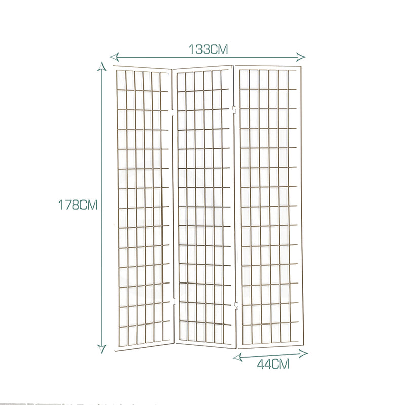 Levede 3 Panel Free Standing Foldable  Room Divider Privacy Screen  Wood Frame