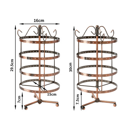 Earring Holder Stand Jewelry Display Hanging Rack Storage Metal Organizer 4 Tier Bronze