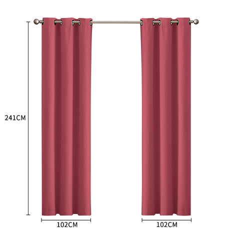 DreamZ Blockout Curtain Blackout Curtains Eyelet Room 102x241cm Wine