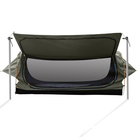 Mountview Camping Swags Canvas Free Standing Swag Dome Tents Kings Single Grey