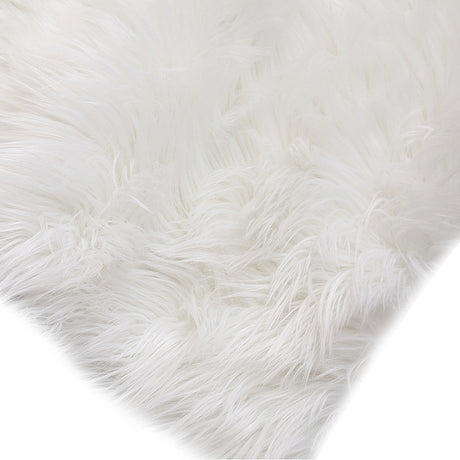 Floor Rugs Sheepskin Shaggy Rug Area Carpet Bedroom Living Room Mat 80X150 White