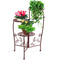 Wrought Outdoor Indoor Flower Pots Plant Stand Garden Metal Corner Shelf Bronze