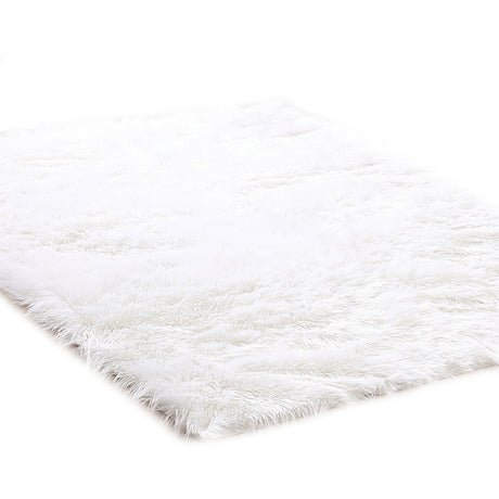 Floor Rugs Sheepskin Shaggy Rug Area Carpet Bedroom Living Room Mat 80X150 White