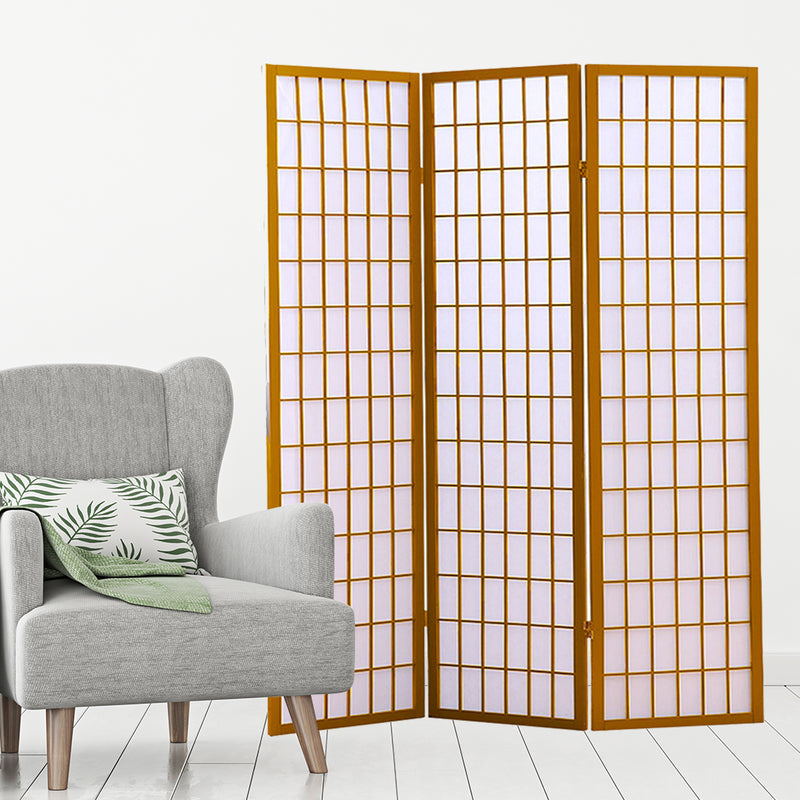 Levede 3 Panel Free Standing Foldable  Room Divider Privacy Screen  Wood Frame