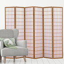 Levede 6 Panel Free Standing Foldable  Room Divider Privacy Screen Wood Frame