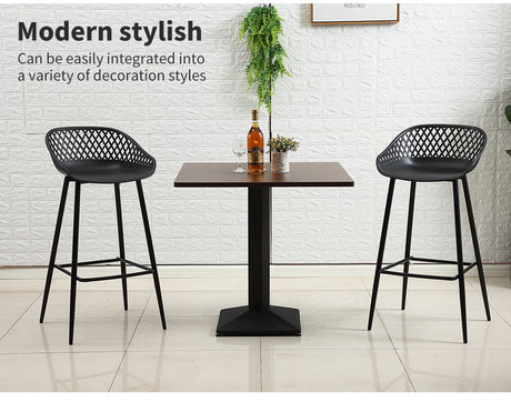 Levede Bar Stool Dining Chairs Metal Kitchen Stool Chair Barstools Outdoor Black x2