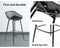 Levede Bar Stool Dining Chairs Metal Kitchen Stool Chair Barstools Outdoor Black x2