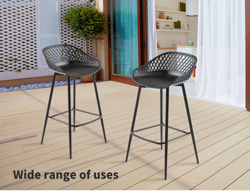 Levede Bar Stool Dining Chairs Metal Kitchen Stool Chair Barstools Outdoor Black x2