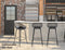 Levede Bar Stool Dining Chairs Metal Kitchen Stool Chair Barstools Outdoor Black x2