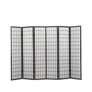 Levede 6 Panel Free Standing Foldable Timber Room Divider Privacy Screen with Black Frame