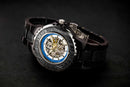 Men Genuine Automatic Ebony Wooden Watches No Battery Needed