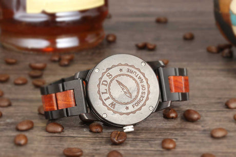 Handcrafted Ebony & Rose Wood Watch - Best Gift Idea!