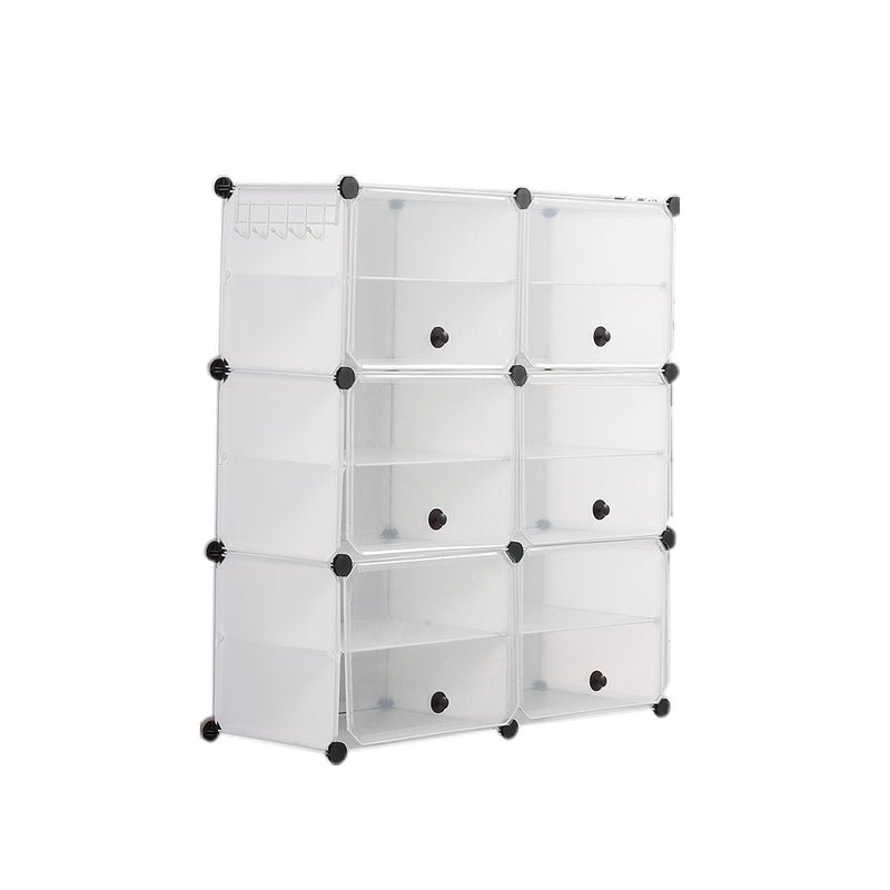 Cube Cabinet DIY Shoe Storage Cabinet Organiser Rack Shelf Stackable 6 Tier