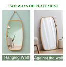 CARLA HOME Hanging Full LengthWall Mirror - Solid Bamboo Frame and Adjustable Leather Strap for Bathroom and Bedroom