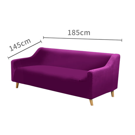 Wine 2 Seater Plush Stretch Sofa Cover