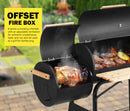 2 in 1 BBQ Smoker Charcoal Grill Roaster Portable Offset Camping Outdoor Barbecue