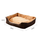 PaWz Deluxe Soft Pet Bed Mattress with Removable Cover Size Large in Brown Colour