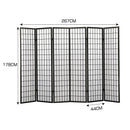 Levede 6 Panel Free Standing Foldable Timber Room Divider Privacy Screen with Black Frame