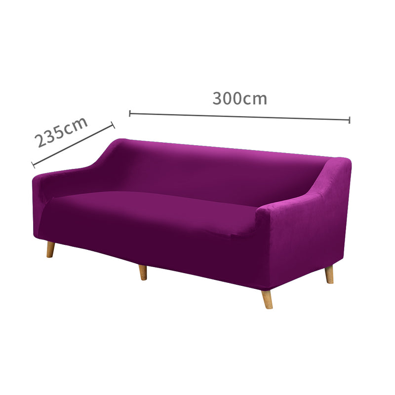 Wine 4 Seater Plush Stretch Sofa Cover