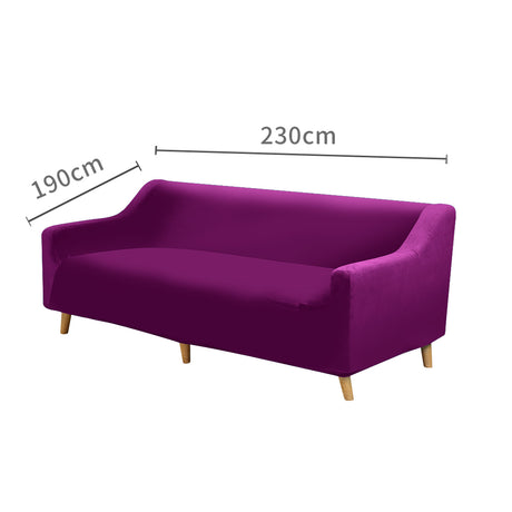 Wine 3 Seater Plush Stretch Sofa Cover