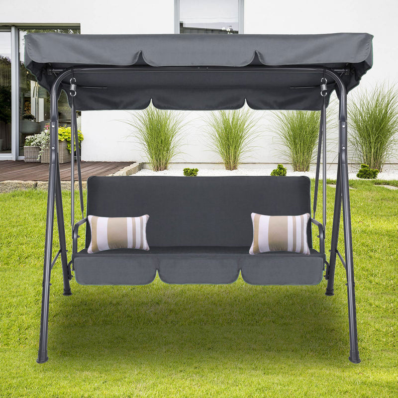 Outdoor Steel Swing Chair - Grey (1 Box)