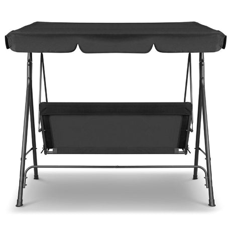 Outdoor Steel Swing Chair - Black (1 Box)